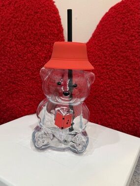 NEW Bear Tumbler 19 oz Red Lid Cup